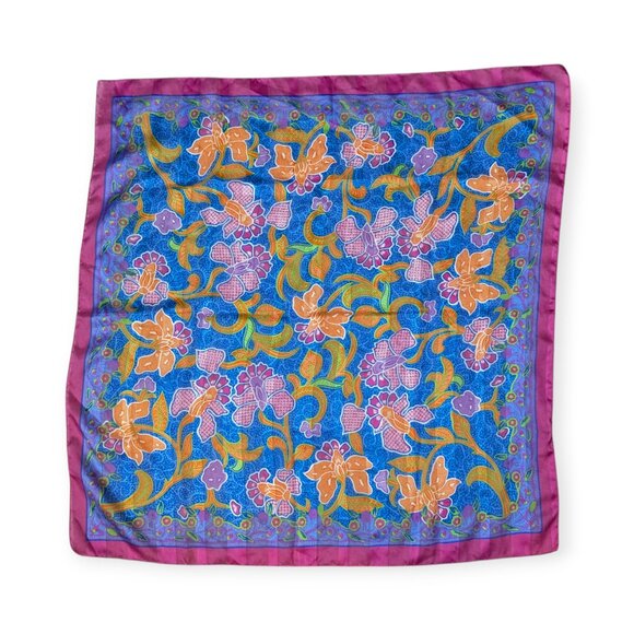 Women's Colorful Floral Square Scarf 31" x 31" - Picture 1 of 8